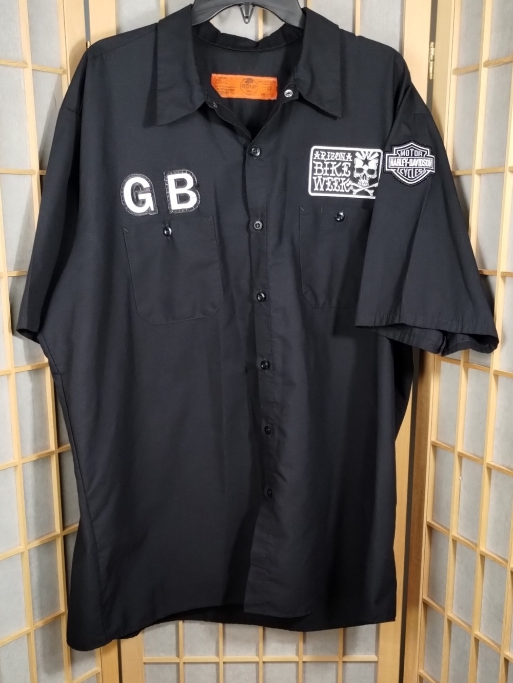 Red Kap Arizona Bike Week Black Short-Sleeve  Patch Shirt  Size XXL